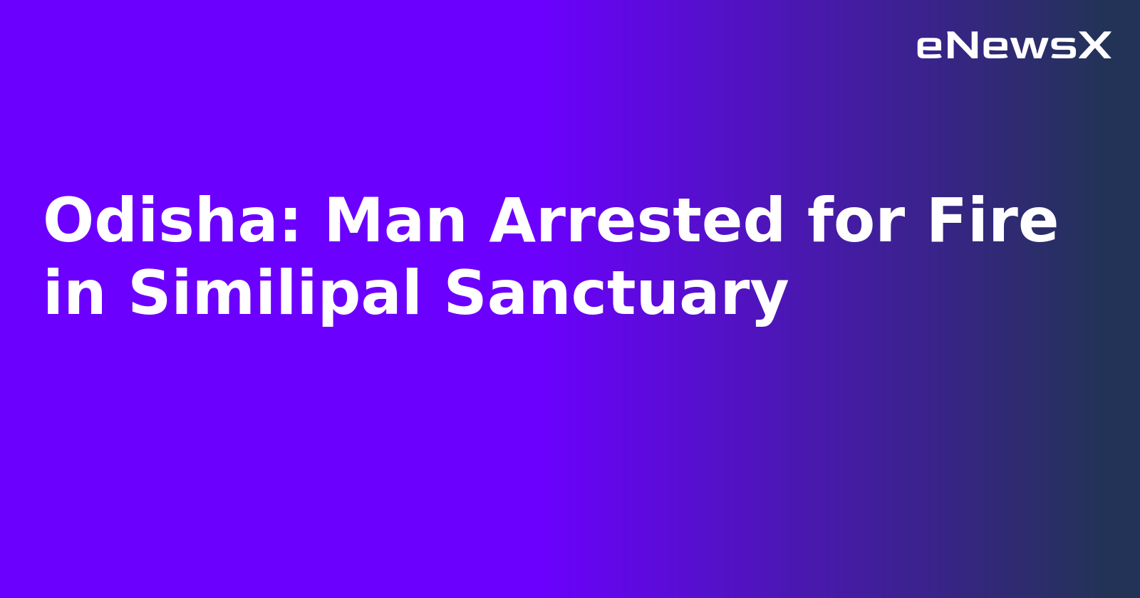 Odisha: Man Arrested for Fire in Similipal Sanctuary.webp
