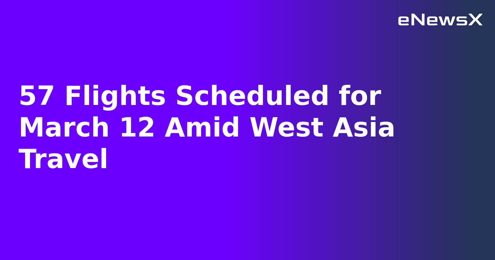 57 Flights Scheduled for March 12 Amid West Asia Travel