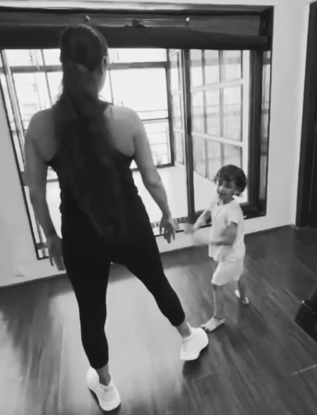 Dia Mirza and Son Enjoy Gym Session Together.webp