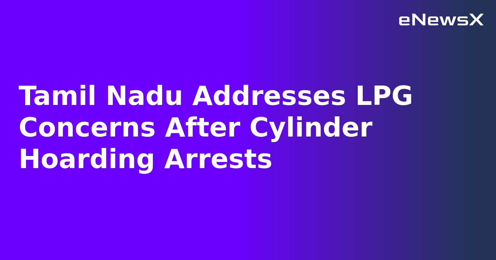 Tamil Nadu Addresses LPG Concerns After Cylinder Hoarding Arrests