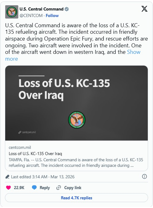 US Military Aircraft Crashes in Iraq, Four Dead.webp