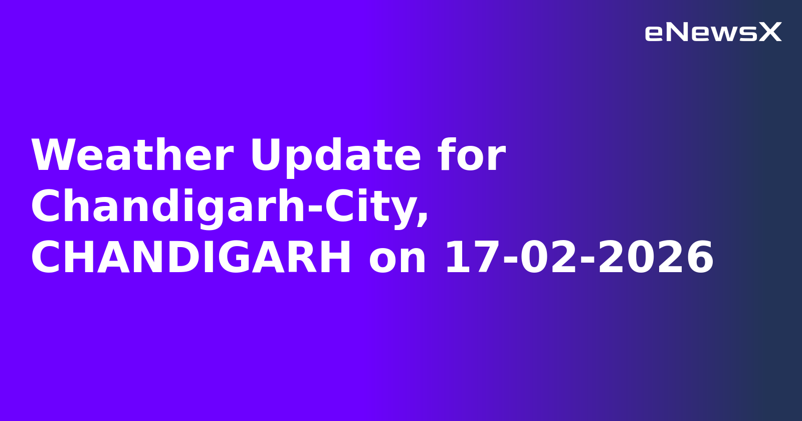 Weather Update for Chandigarh-City, CHANDIGARH on 17-02-2026