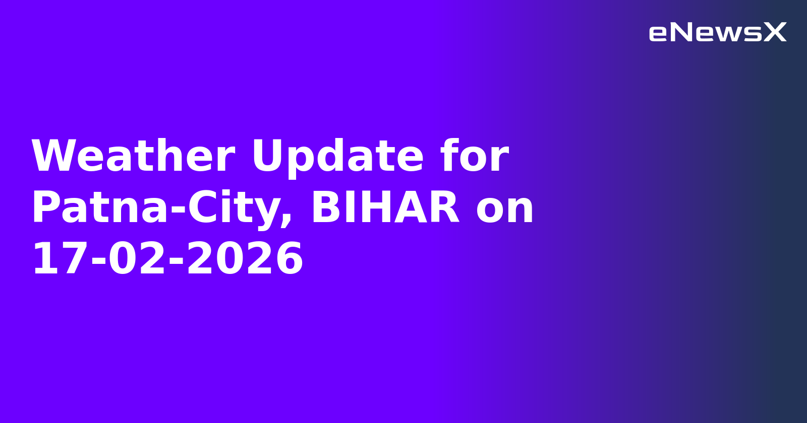 Weather Update for Patna-City, BIHAR on 17-02-2026