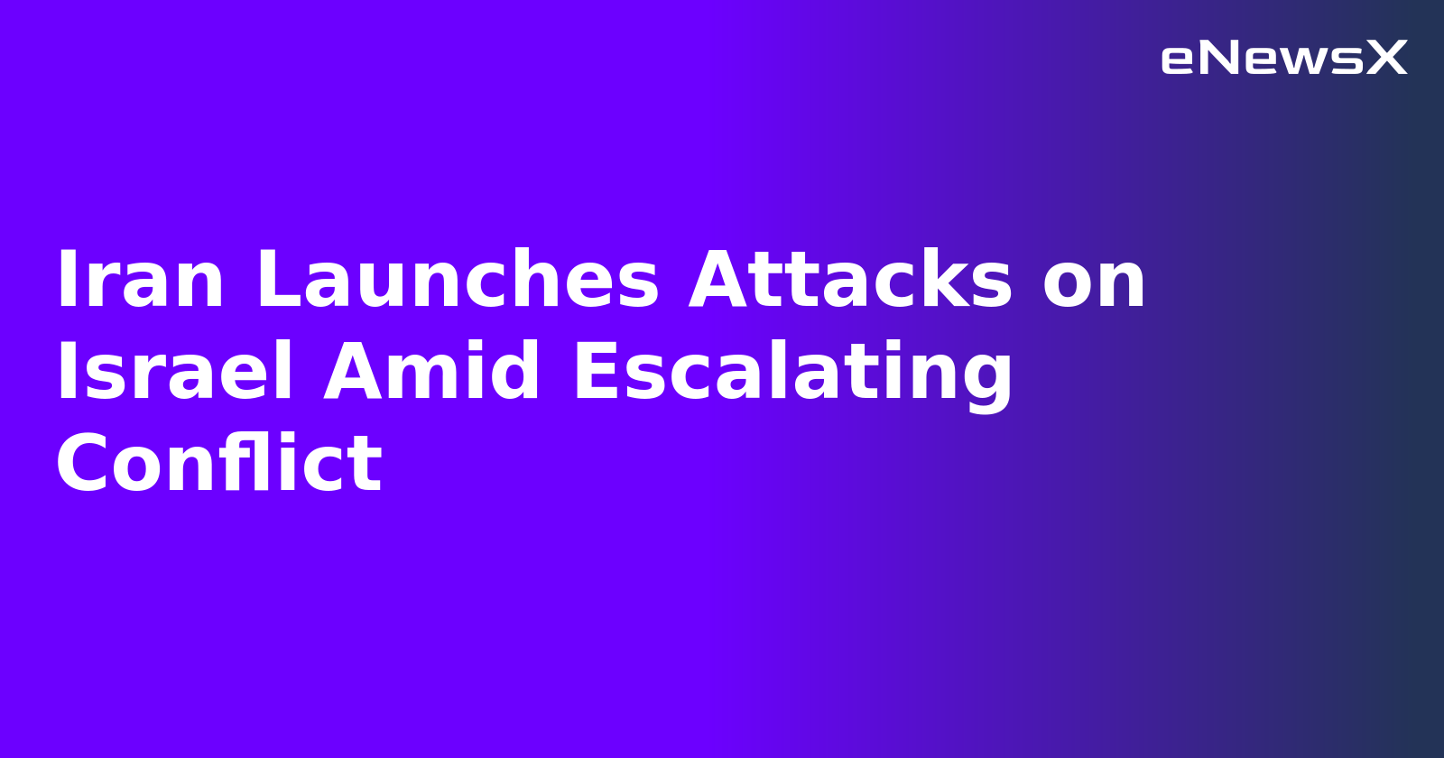 Iran Launches Attacks on Israel Amid Escalating Conflict