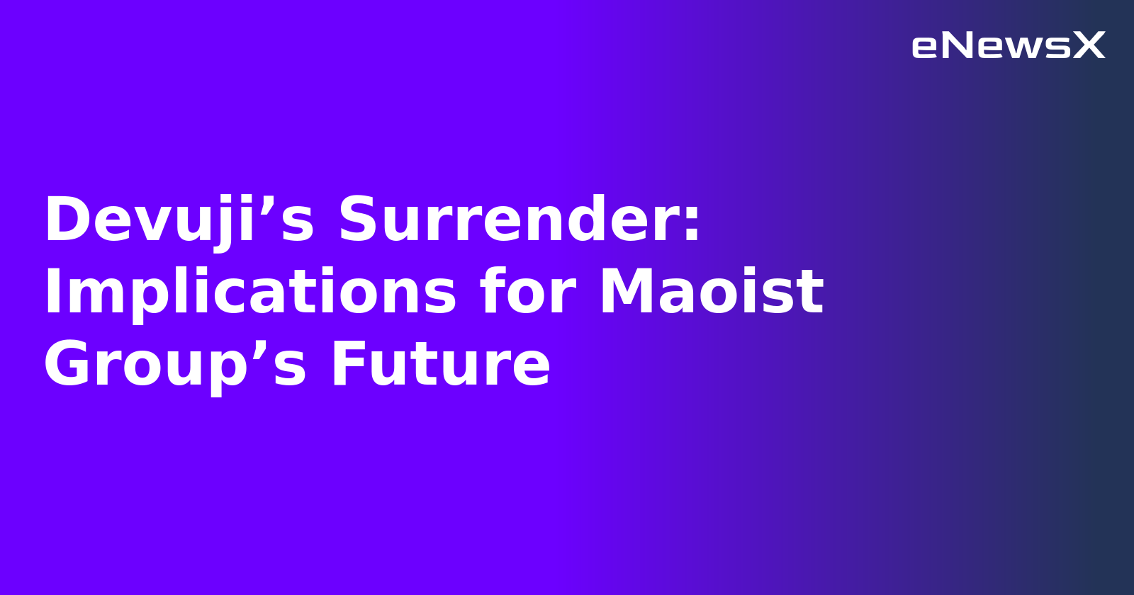 Devuji’s Surrender: Implications for Maoist Group’s Future.webp