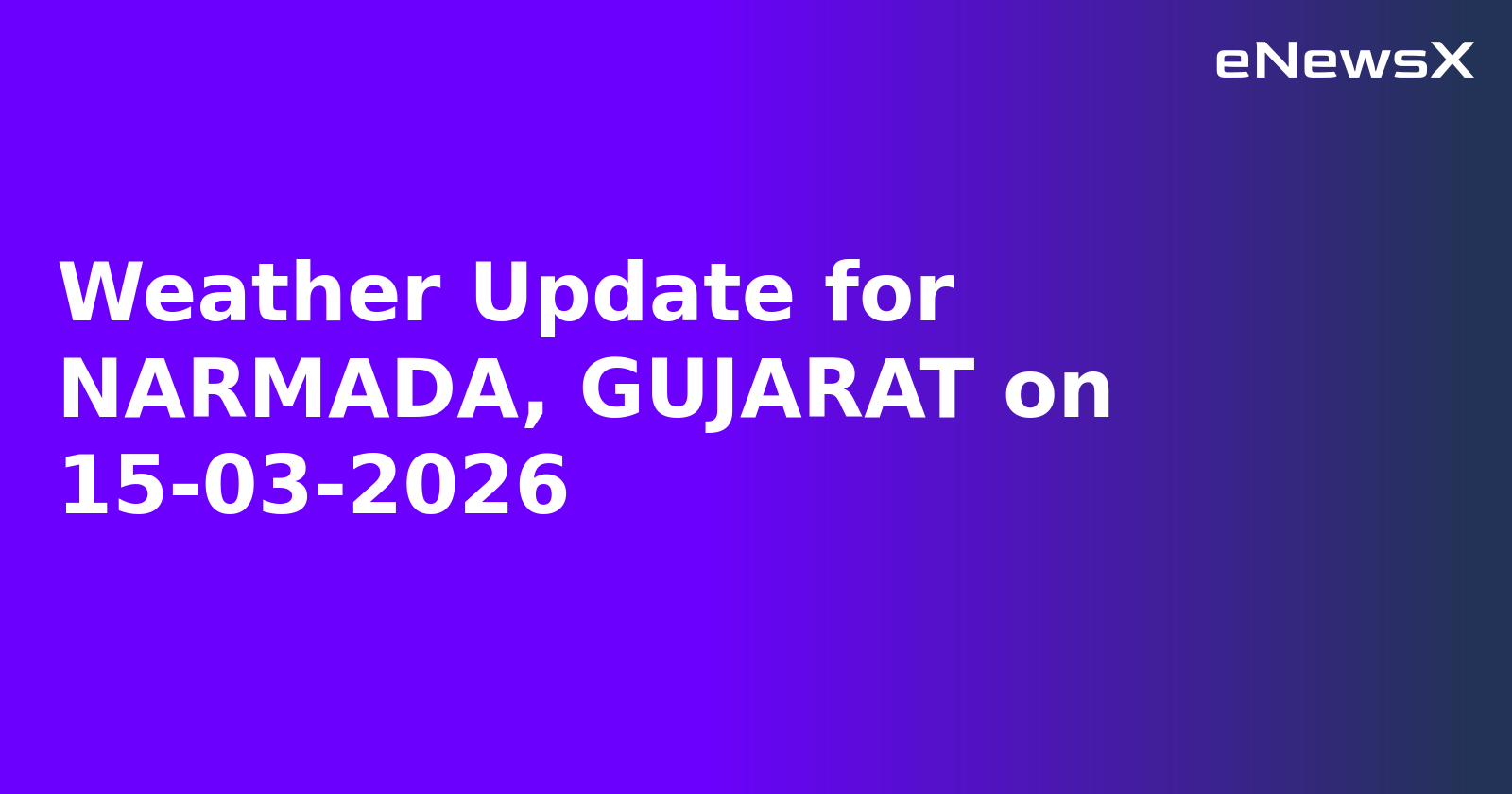 Weather Update for NARMADA, GUJARAT on 15-03-2026