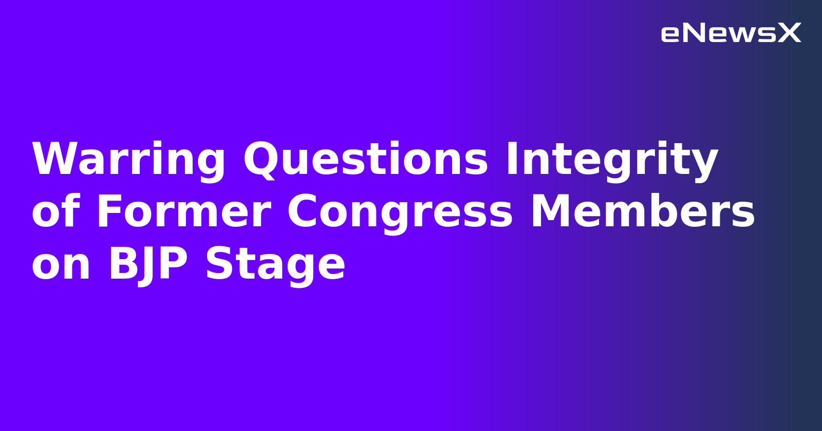 Warring Questions Integrity of Former Congress Members on BJP Stage.webp