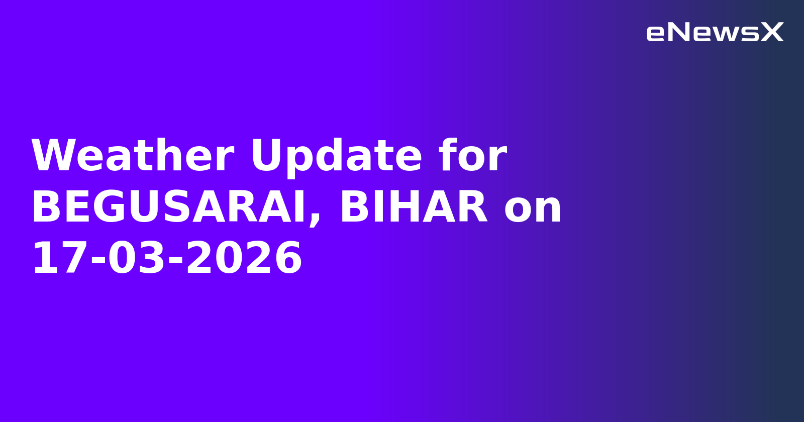Weather Update for BEGUSARAI, BIHAR on 17-03-2026