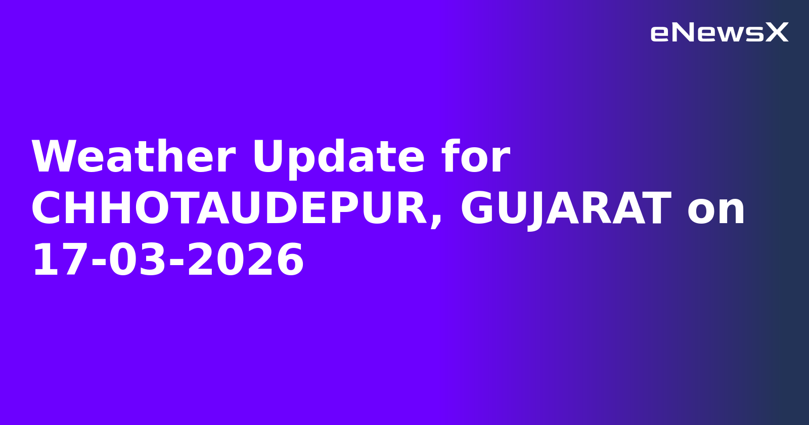 Weather Update for CHHOTAUDEPUR, GUJARAT on 17-03-2026