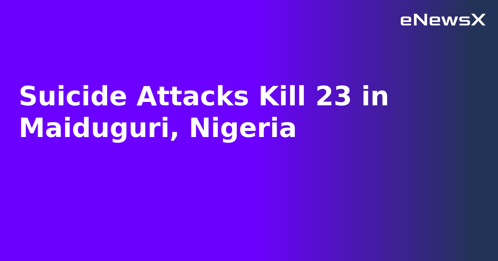 Suicide Attacks Kill 23 in Maiduguri, Nigeria.webp