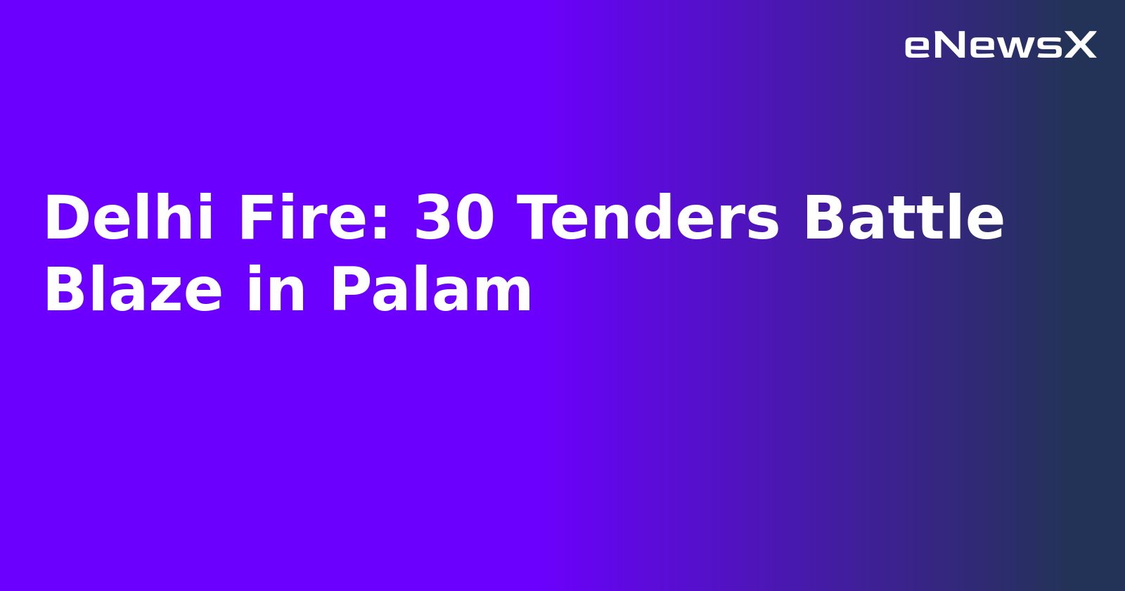 Delhi Fire: 30 Tenders Battle Blaze in Palam