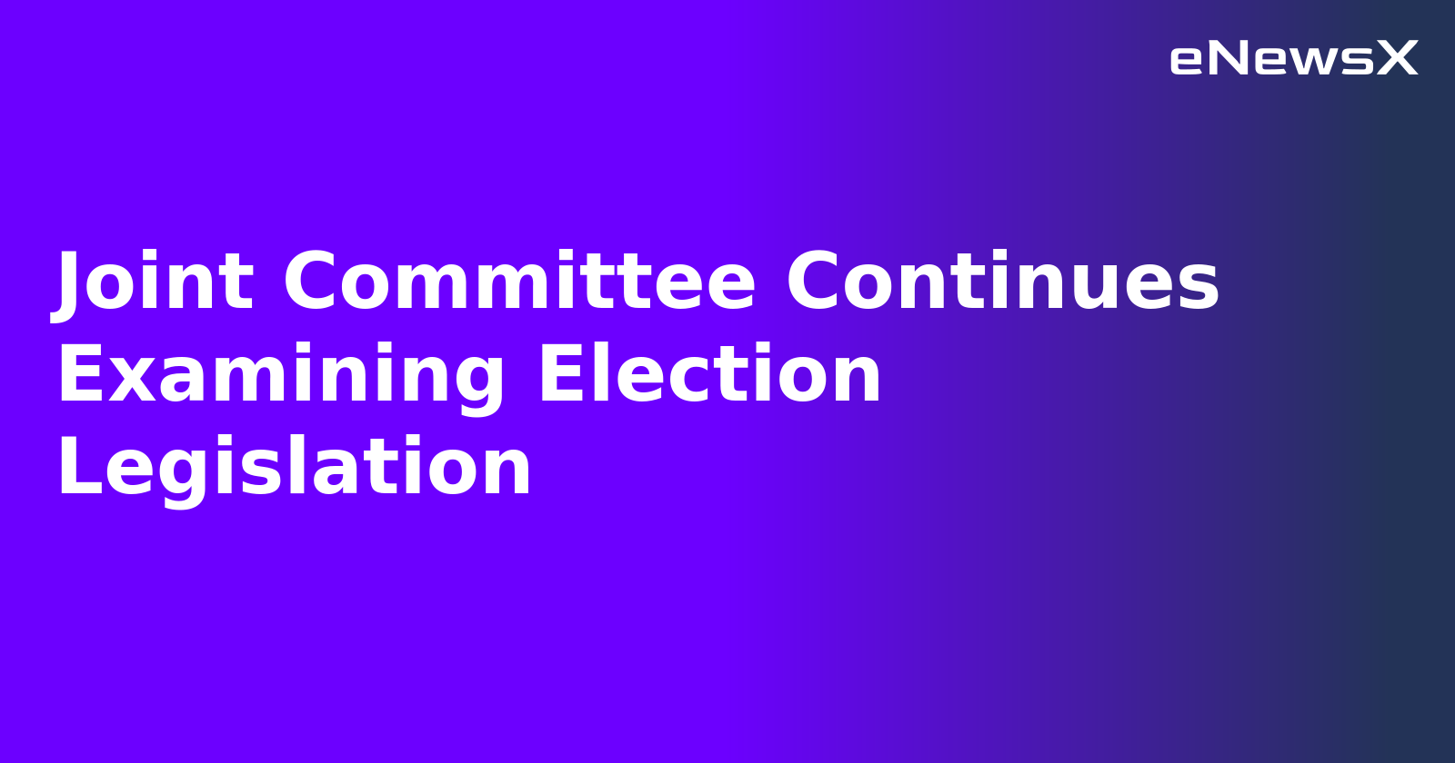 Joint Committee Continues Examining Election Legislation.webp