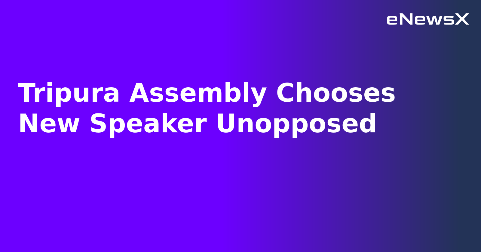 Tripura Assembly Chooses New Speaker Unopposed.webp