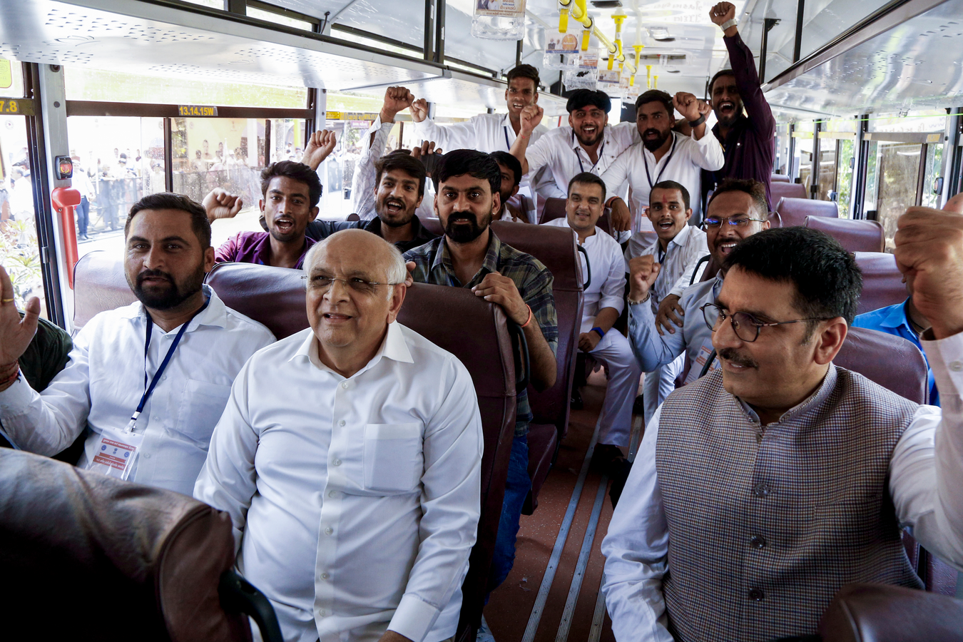 Gujarat CM Flags Off Buses for Assembly Constituents