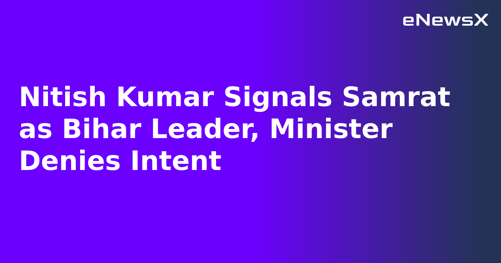 Nitish Kumar Signals Samrat as Bihar Leader, Minister Denies Intent.webp