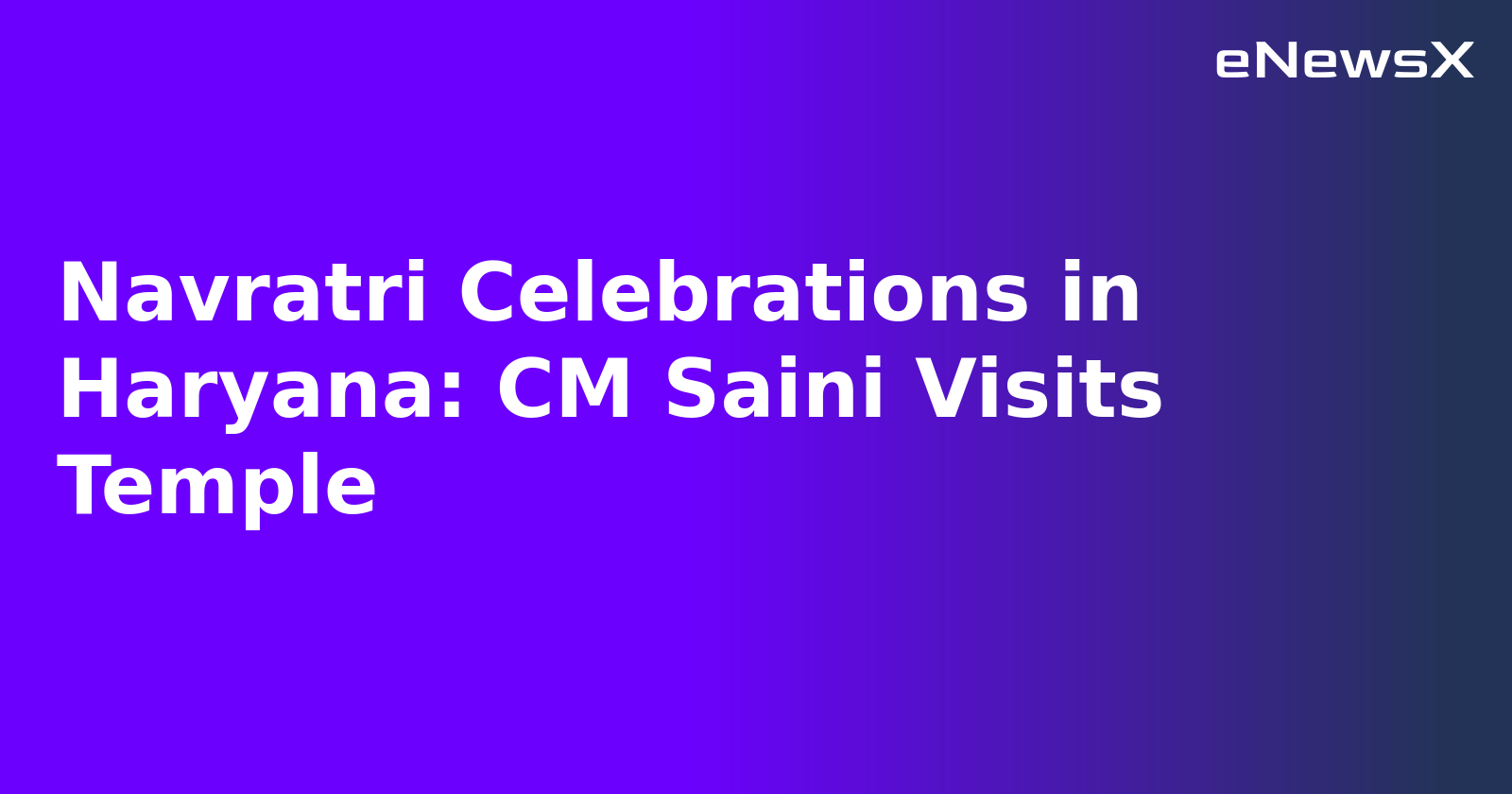 Navratri Celebrations in Haryana: CM Saini Visits Temple.webp