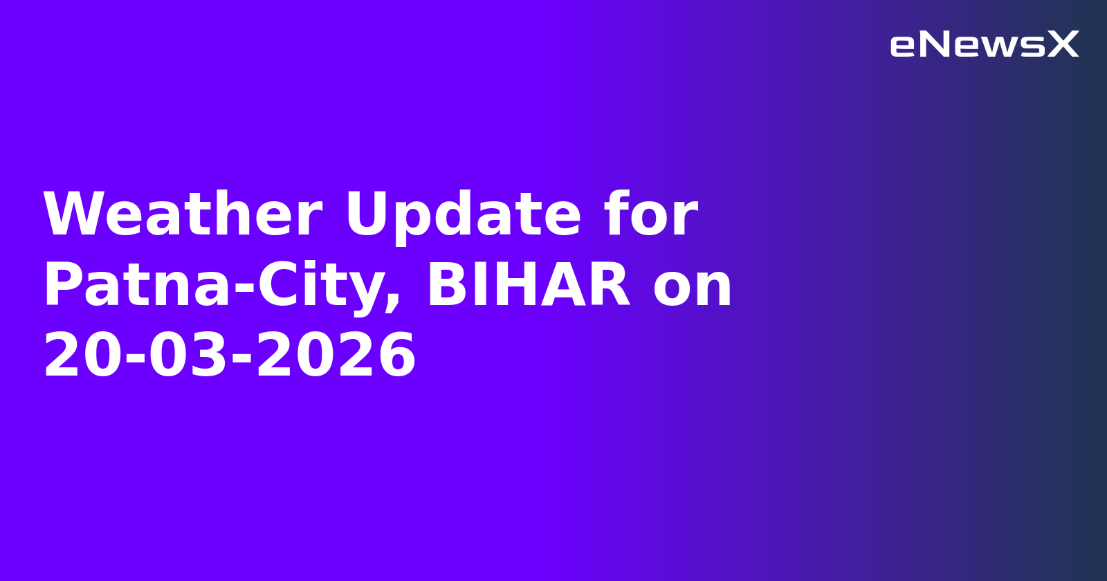 Weather Update for Patna-City, BIHAR on 20-03-2026.webp