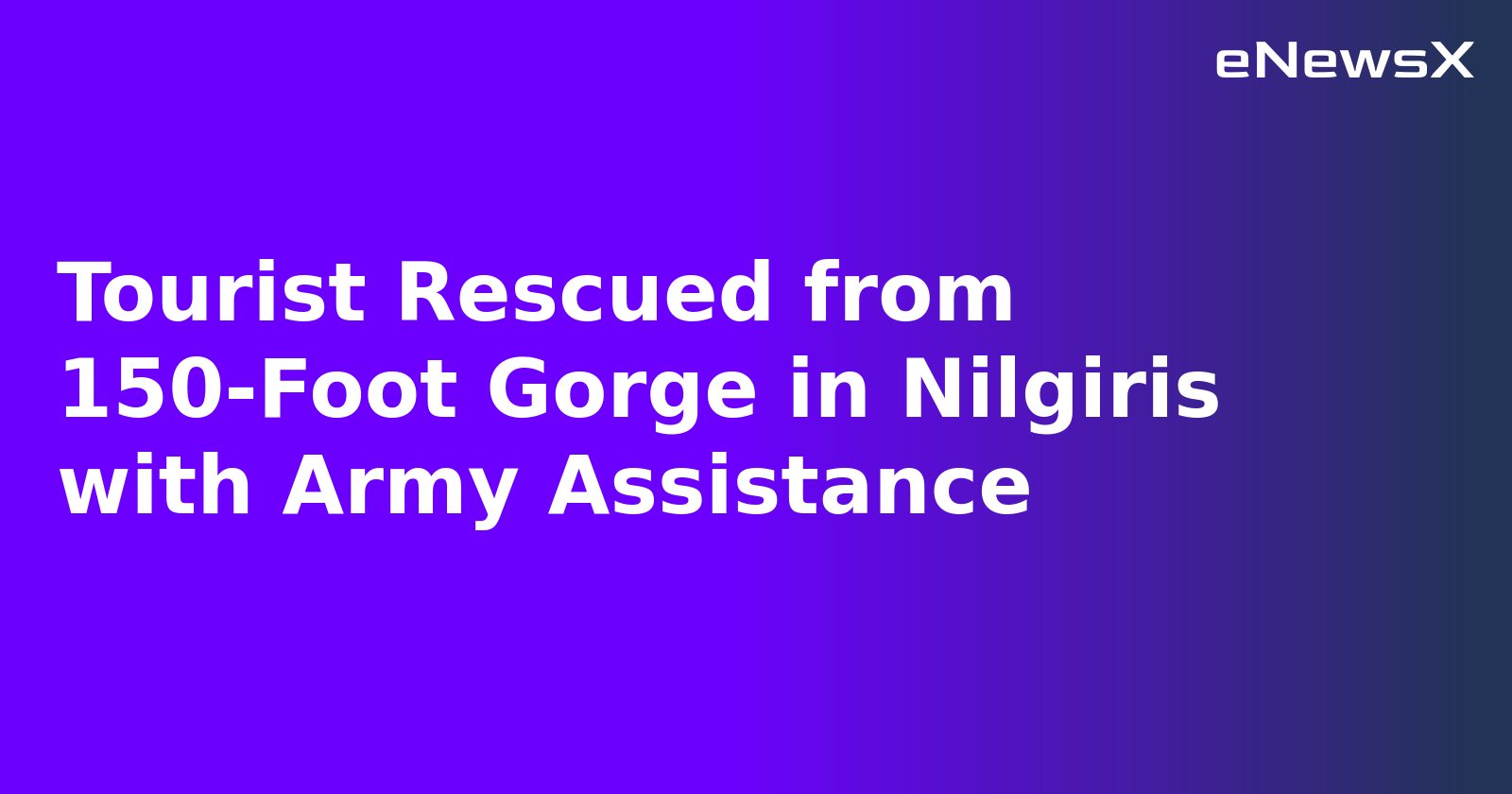 Tourist Rescued from 150-Foot Gorge in Nilgiris with Army Assistance.webp