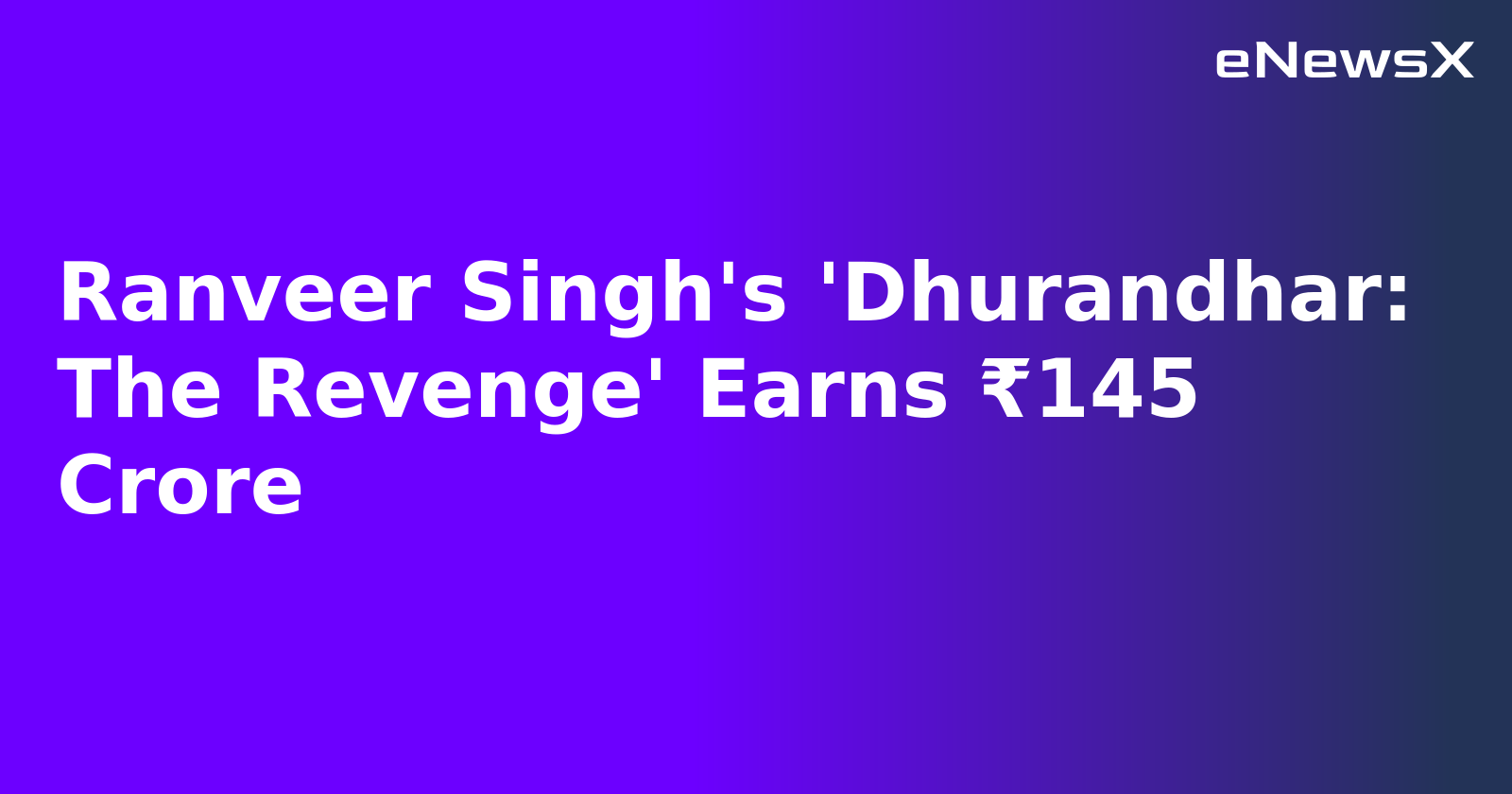 Ranveer Singh's 'Dhurandhar: The Revenge' Earns ₹145 Crore.webp
