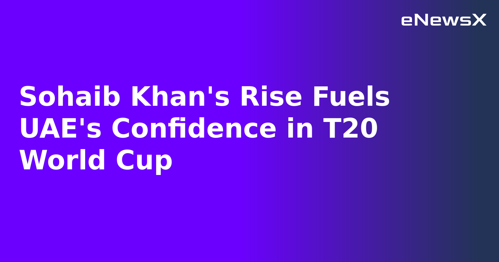Sohaib Khan's Rise Fuels UAE's Confidence in T20 World Cup.webp