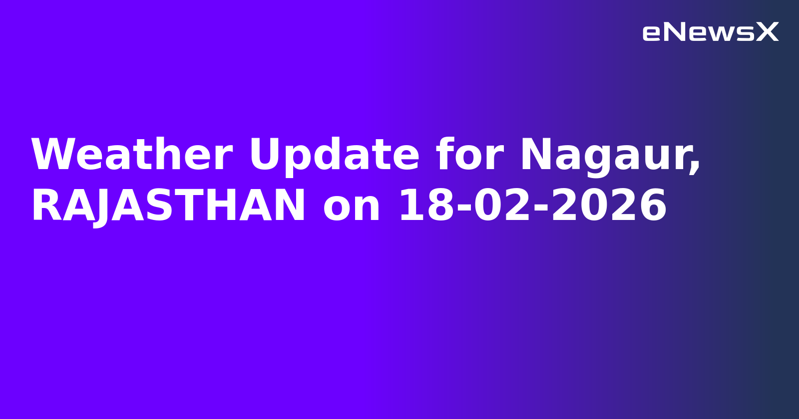 Weather Update for Nagaur, RAJASTHAN on 18-02-2026