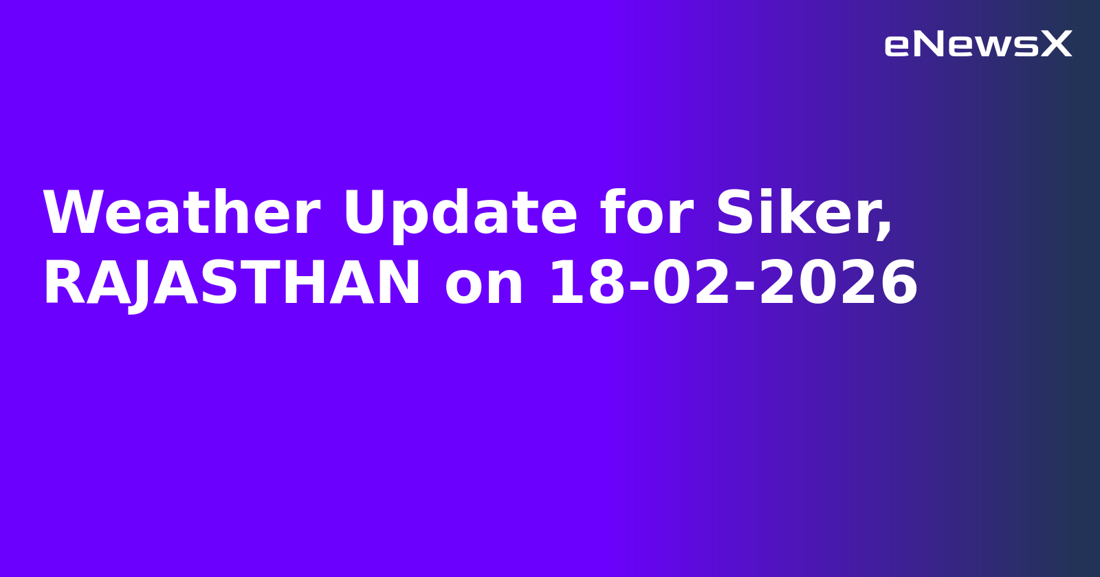 Weather Update for Siker, RAJASTHAN on 18-02-2026.webp