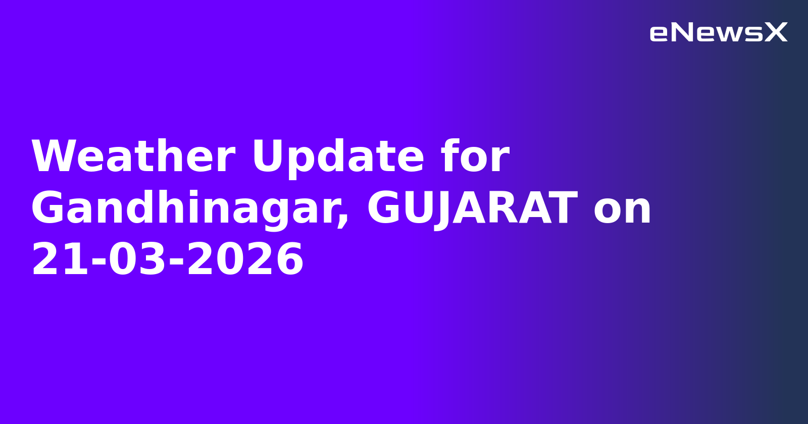 Weather Update for Gandhinagar, GUJARAT on 21-03-2026