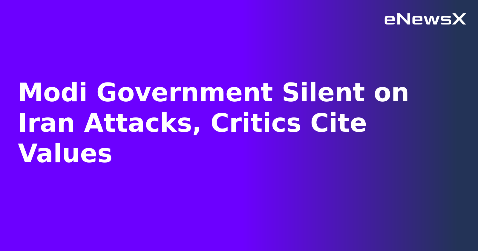 Modi Government Silent on Iran Attacks, Critics Cite Values.webp