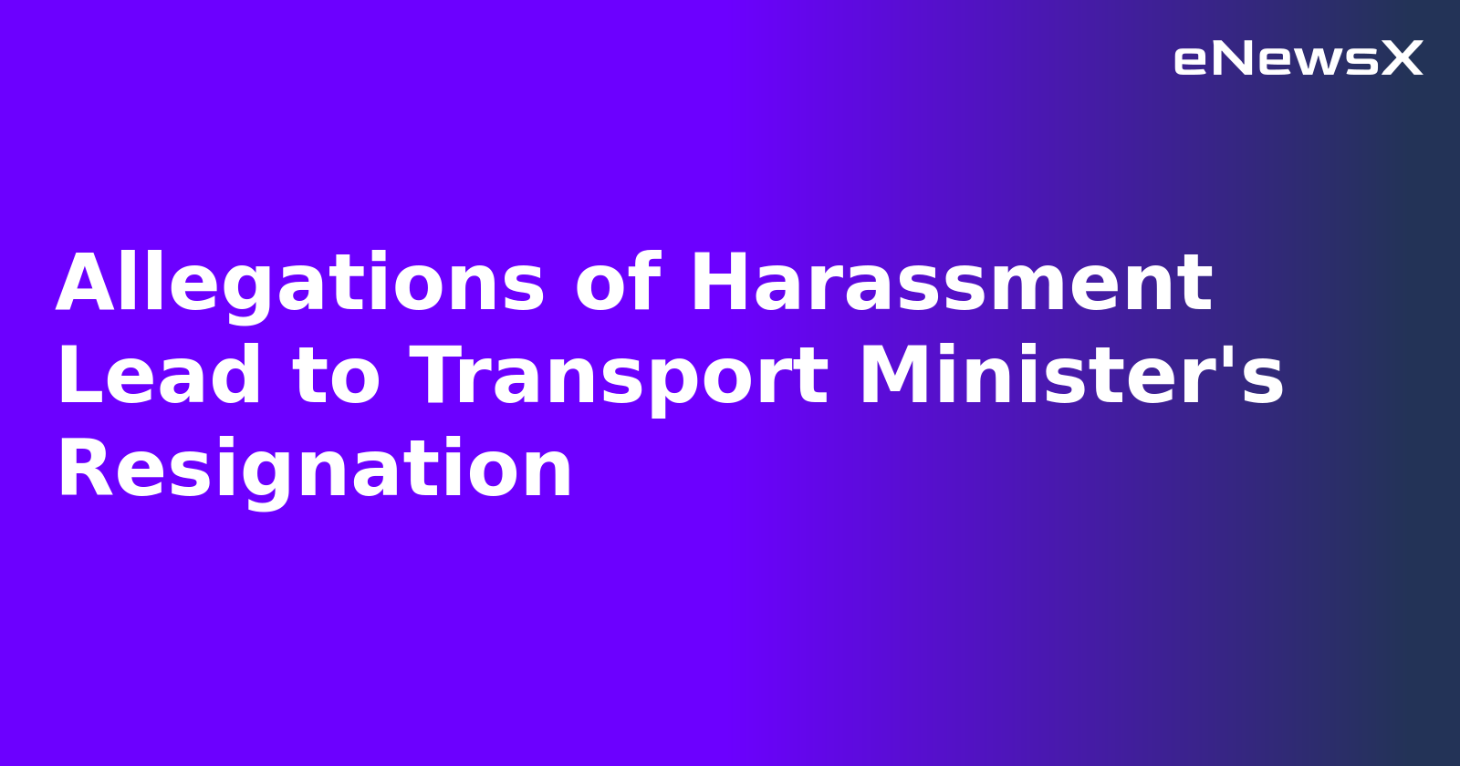 Allegations of Harassment Lead to Transport Minister's Resignation.webp