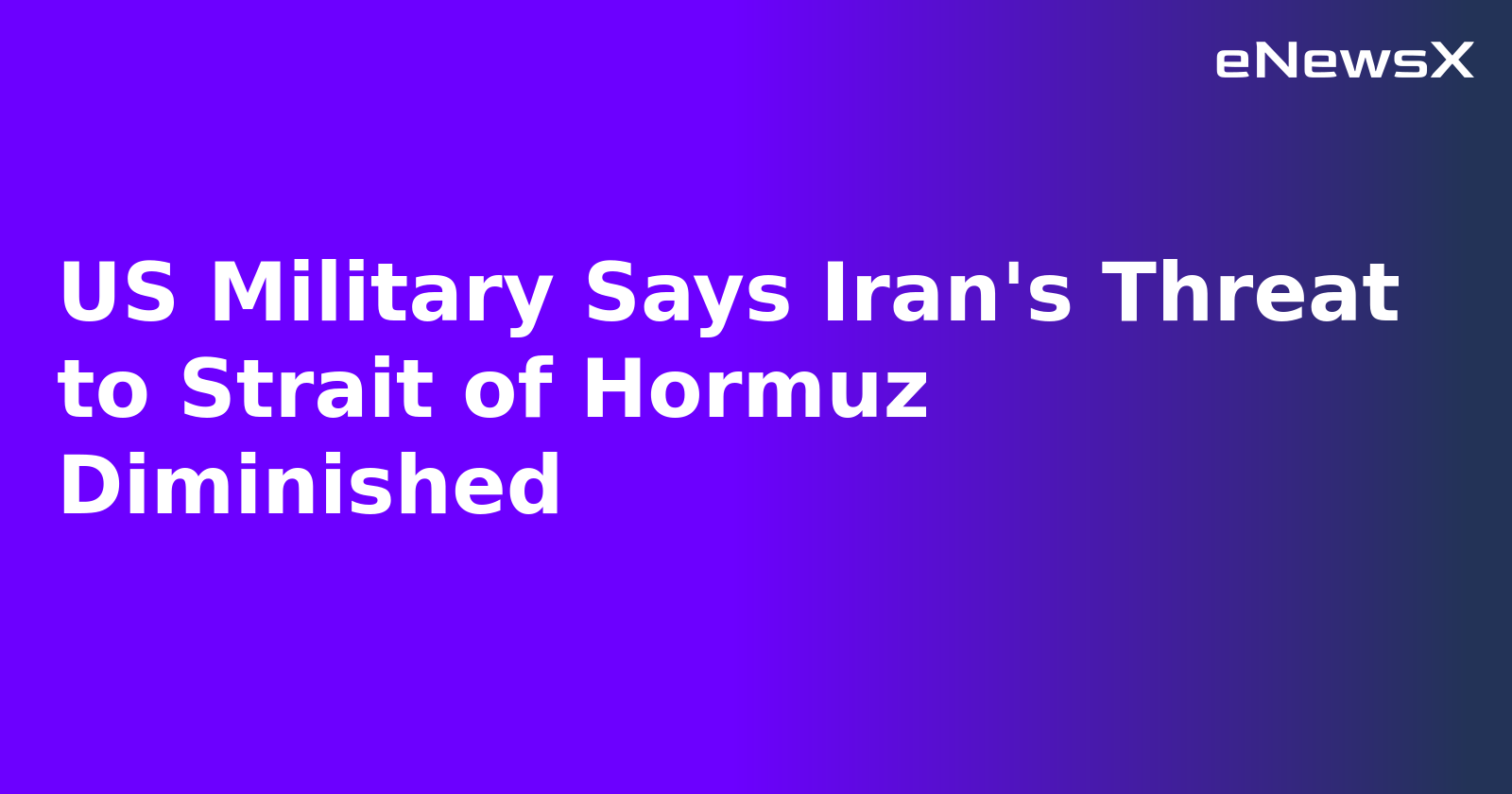 US Military Says Iran's Threat to Strait of Hormuz Diminished.webp