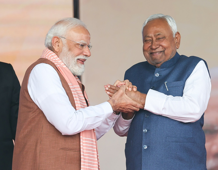 Bihar Diwas: PM Modi, CM Kumar Exchange Words.webp