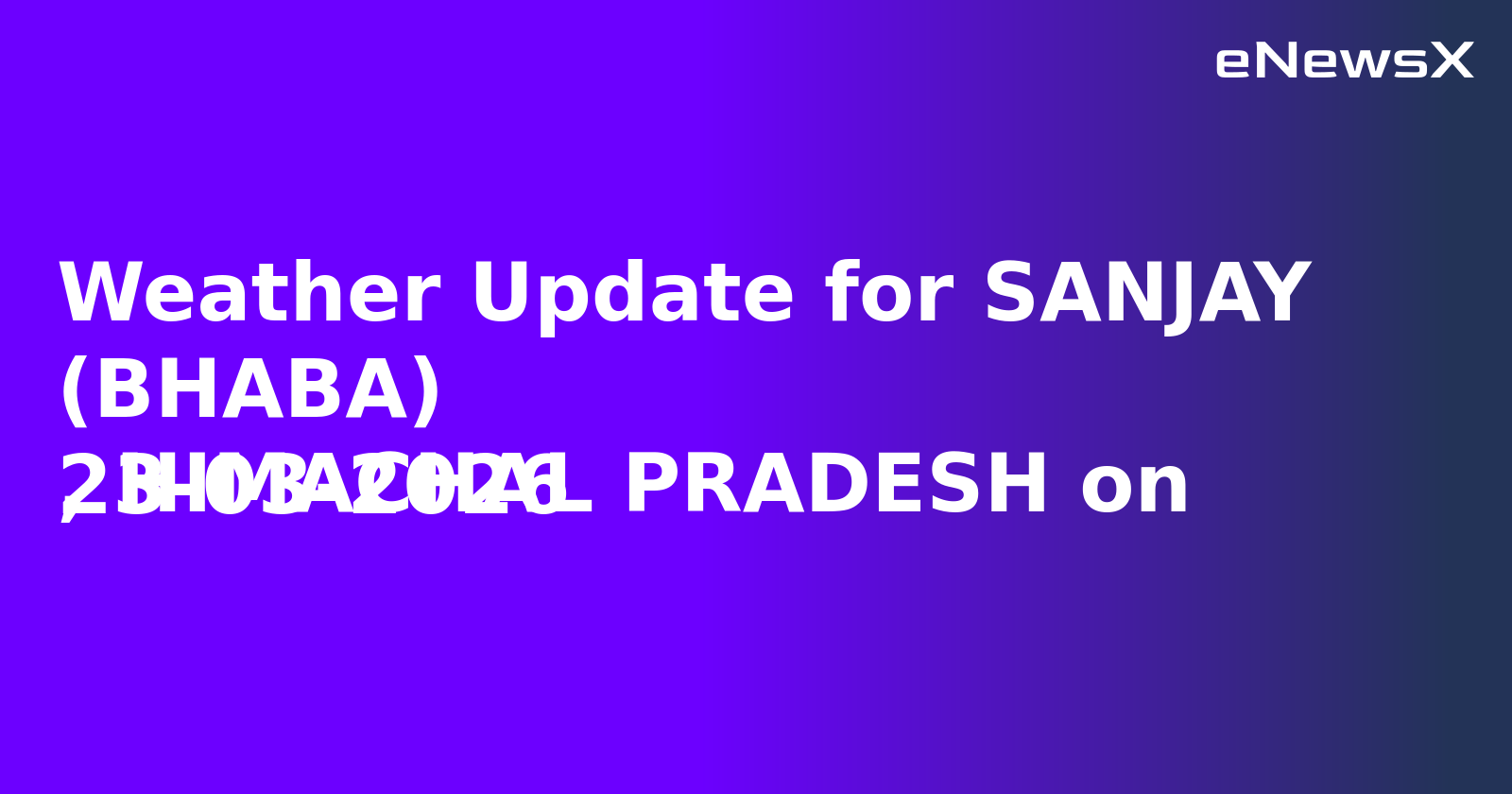 Weather Update for SANJAY (BHABA)
, HIMACHAL PRADESH on 23-03-2026