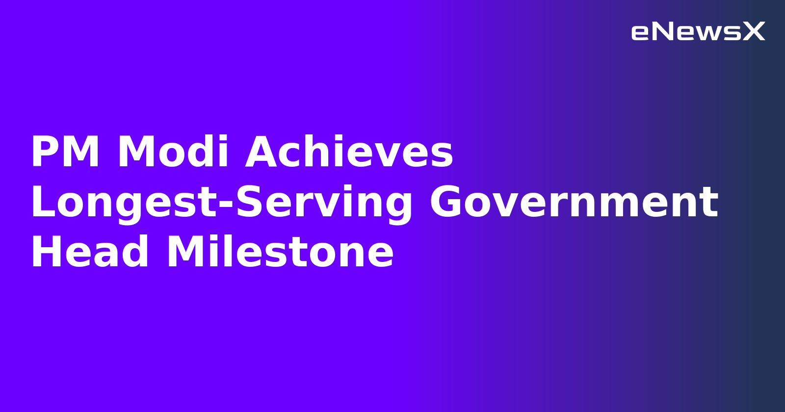 PM Modi Achieves Longest-Serving Government Head Milestone