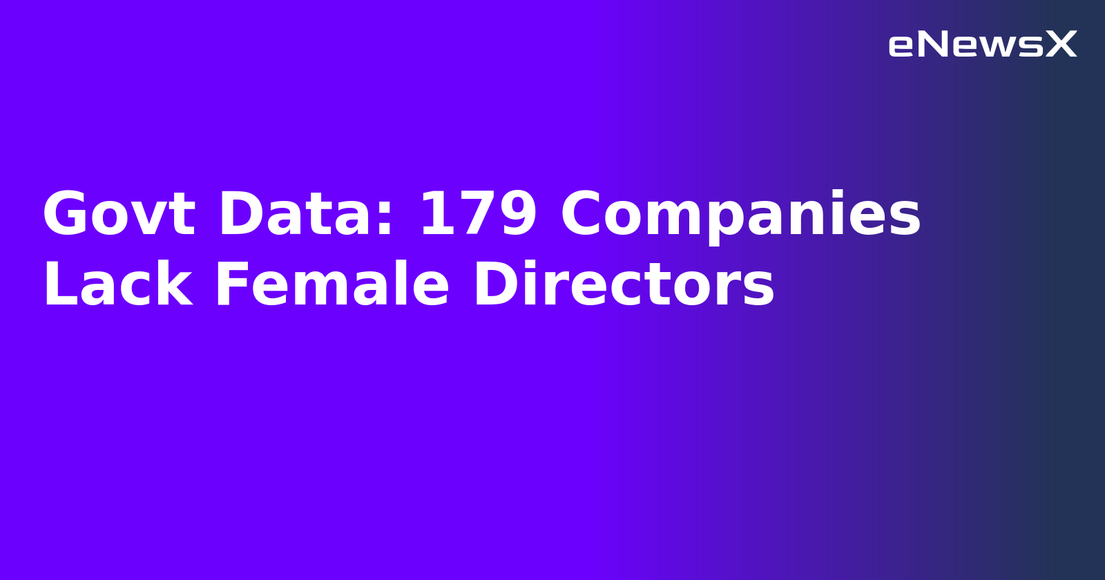 Govt Data: 179 Companies Lack Female Directors.webp