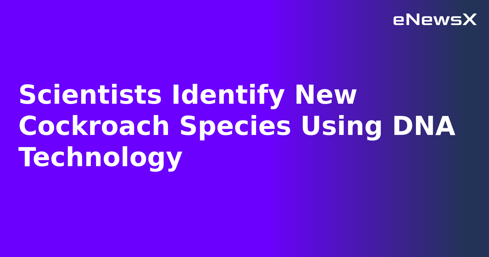 Scientists Identify New Cockroach Species Using DNA Technology.webp Scientists Identify New Cockroach Species Using DNA Technology.webp