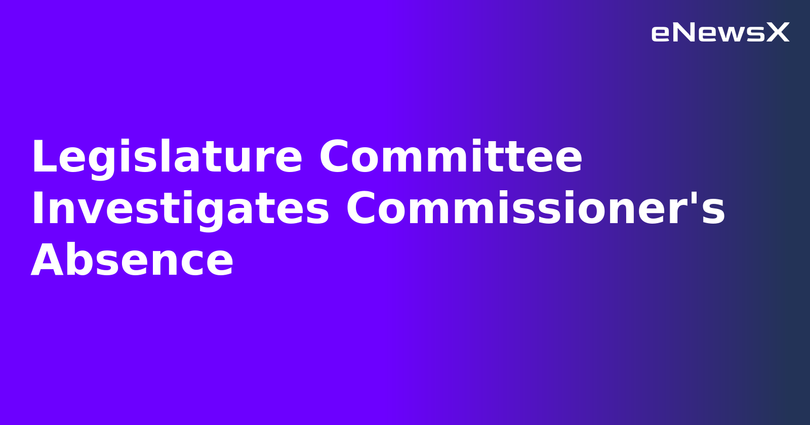 Legislature Committee Investigates Commissioner's Absence.webp