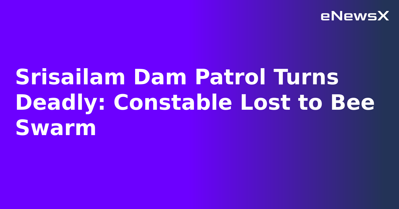 Srisailam Dam Patrol Turns Deadly: Constable Lost to Bee Swarm.webp