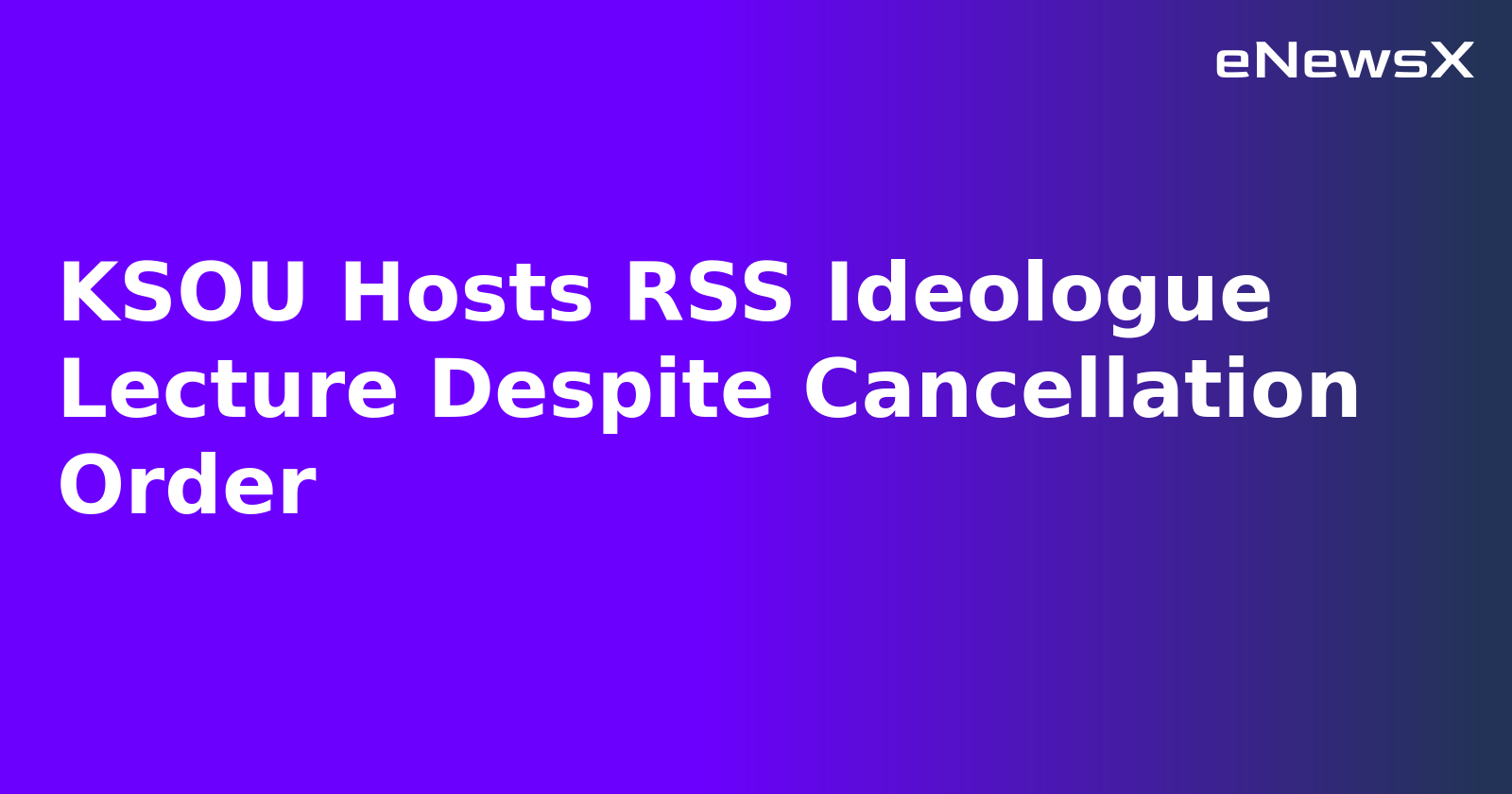 KSOU Hosts RSS Ideologue Lecture Despite Cancellation Order.webp