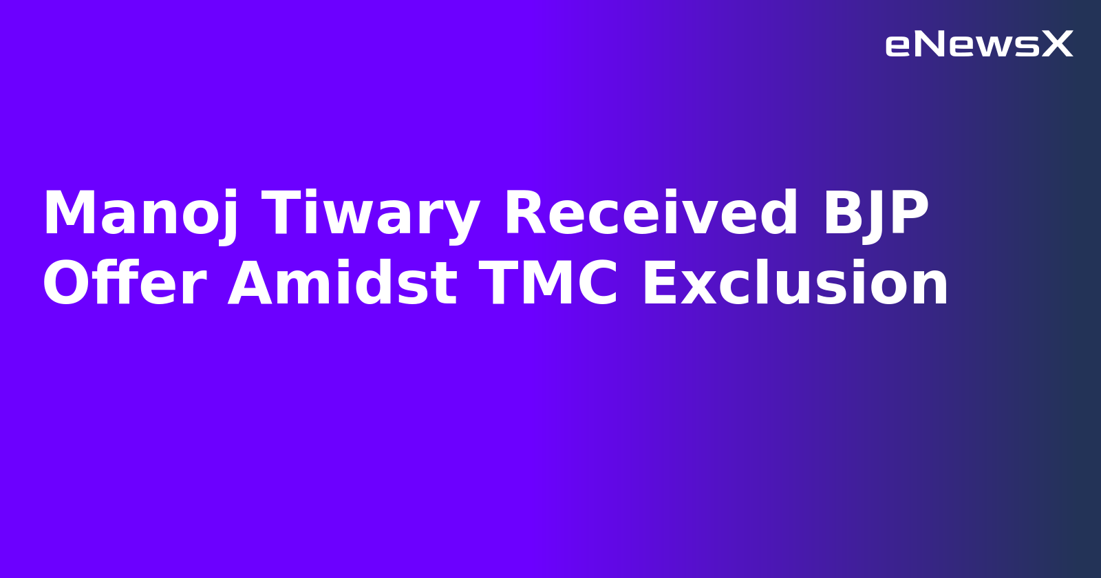 Manoj Tiwary Received BJP Offer Amidst TMC Exclusion.webp