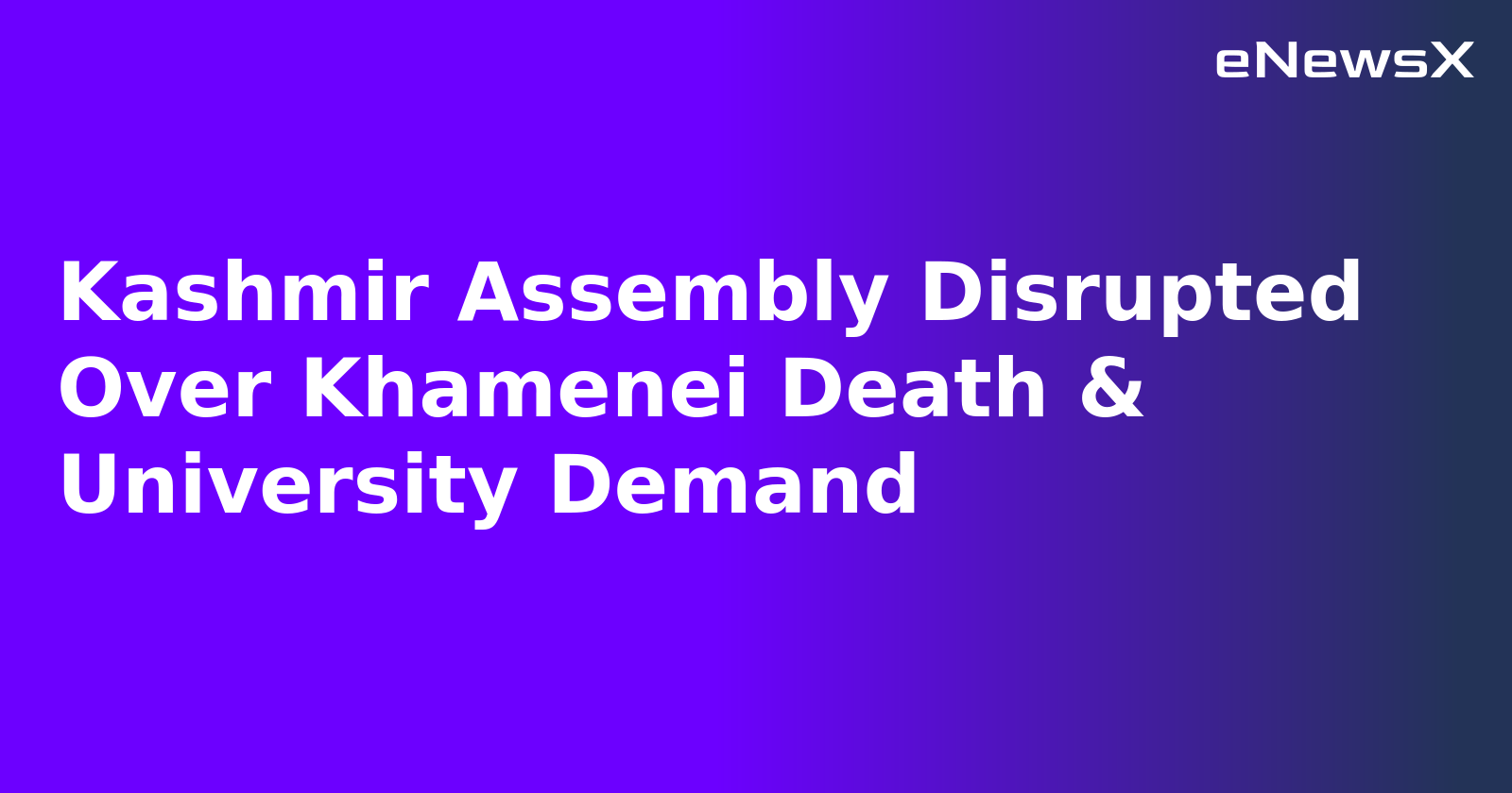 Kashmir Assembly Disrupted Over Khamenei Death & University Demand.webp