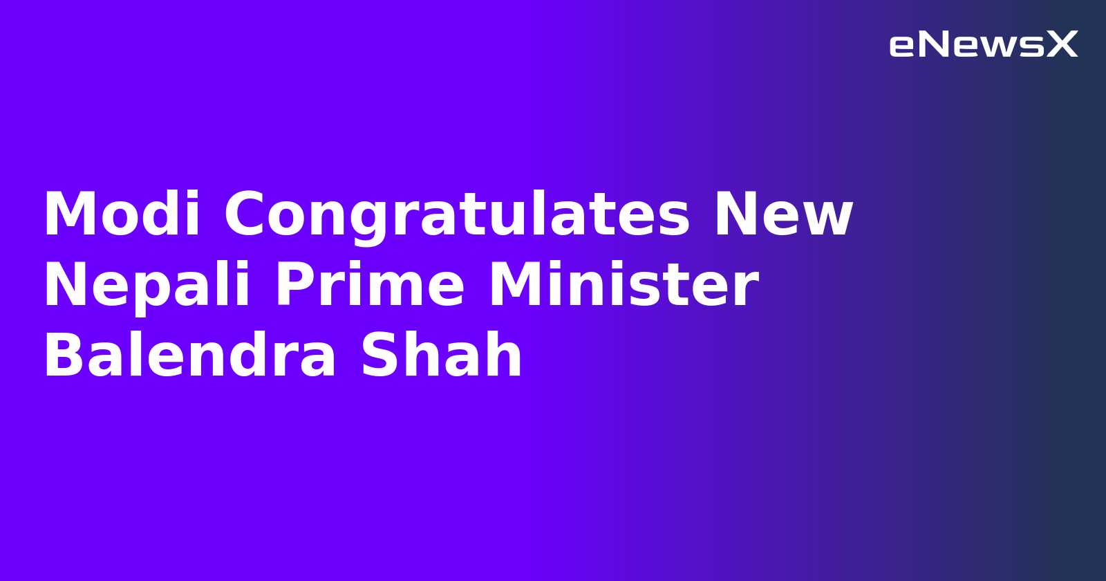 Modi Congratulates New Nepali Prime Minister Balendra Shah.webp