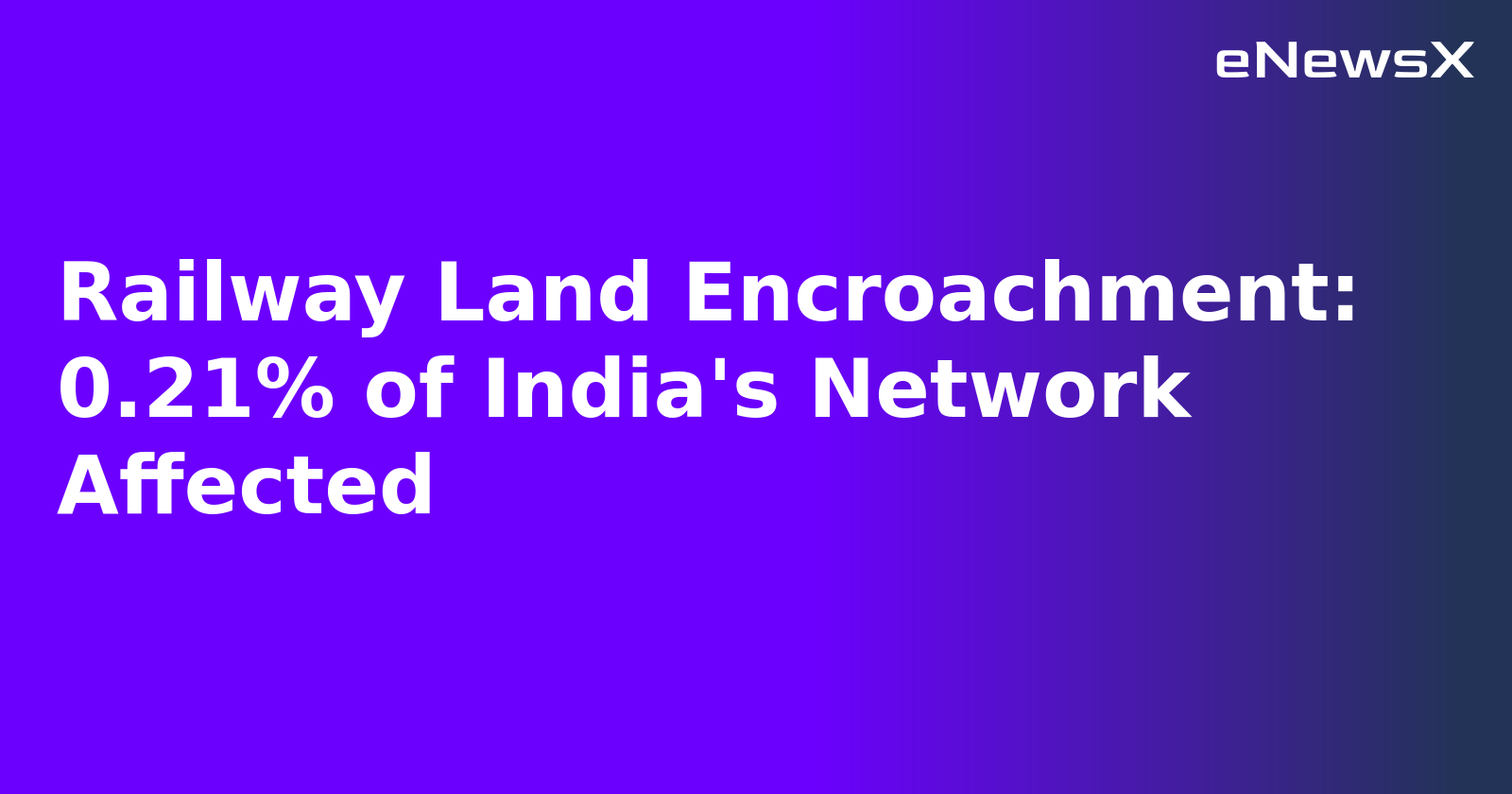 Railway Land Encroachment: 0.21% of India's Network Affected.webp