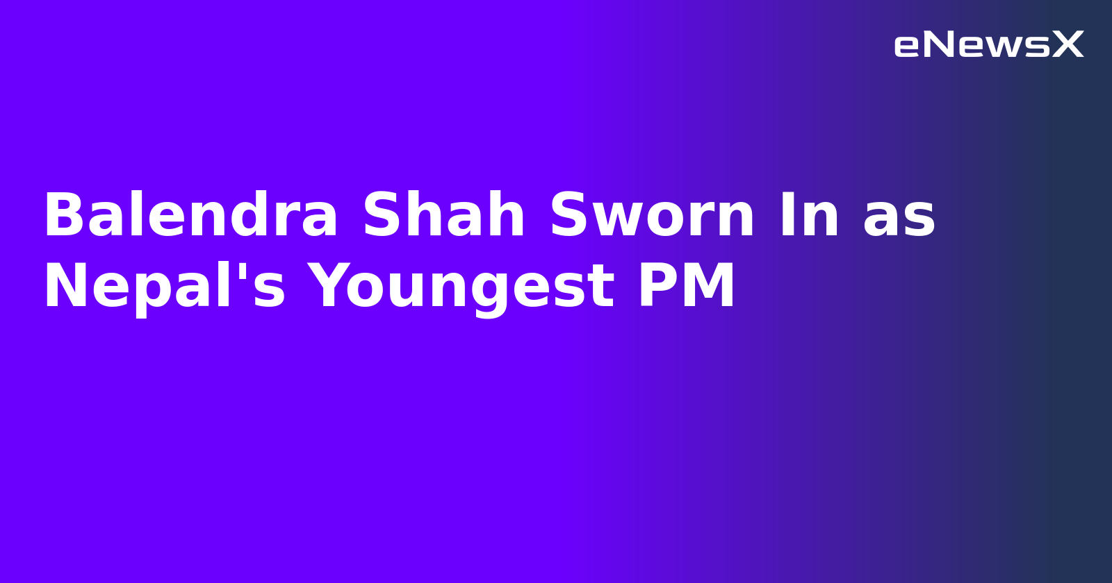 Balendra Shah Sworn In as Nepal's Youngest PM.webp