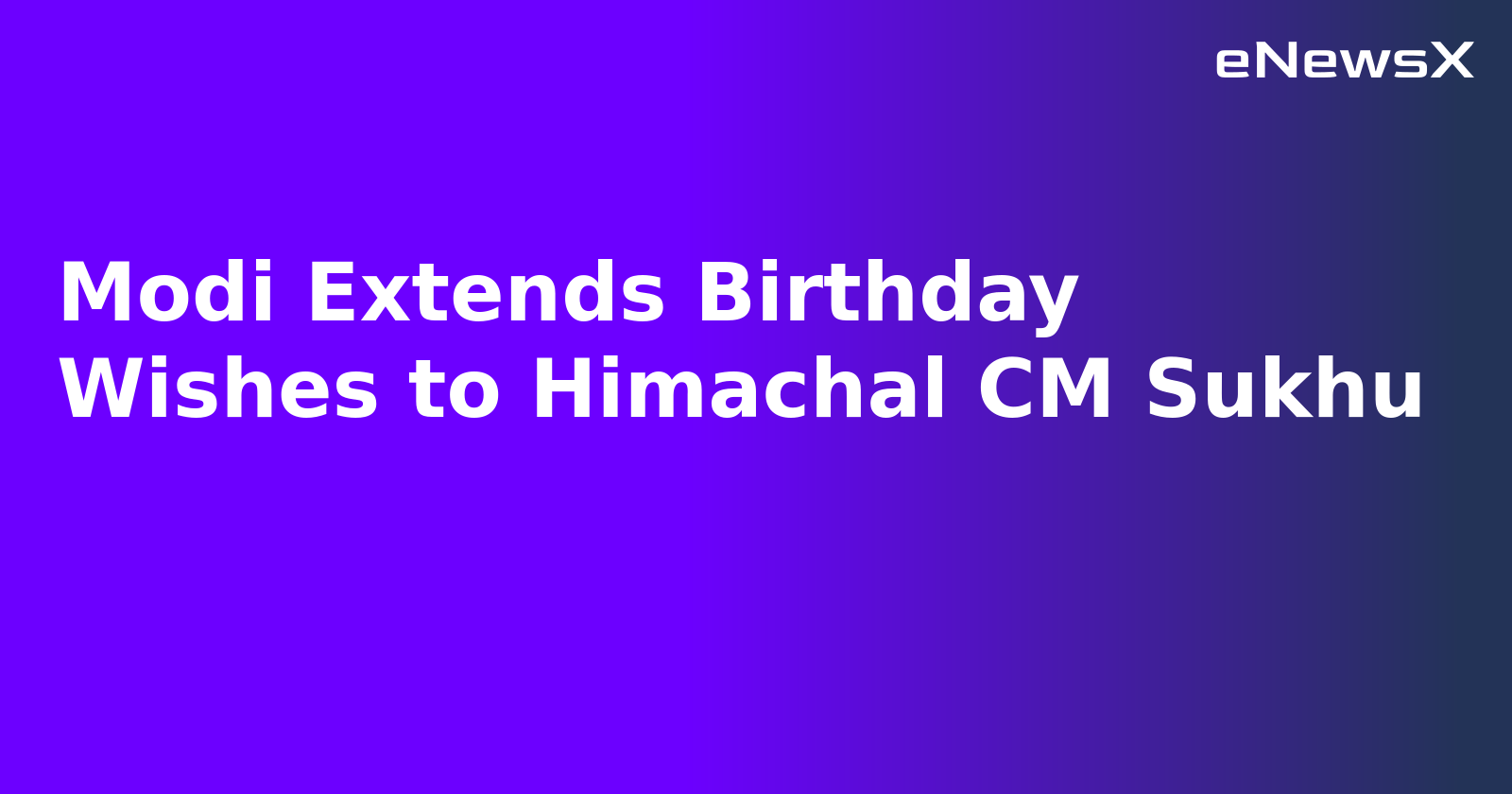 Modi Extends Birthday Wishes to Himachal CM Sukhu.webp