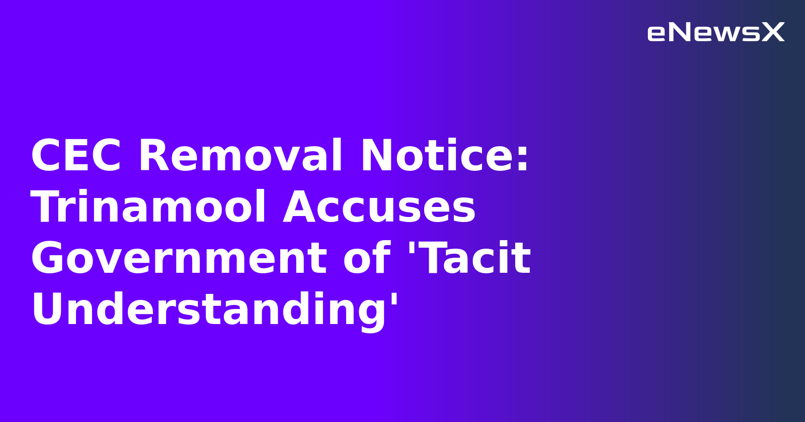 CEC Removal Notice: Trinamool Accuses Government of 'Tacit Understanding'.webp