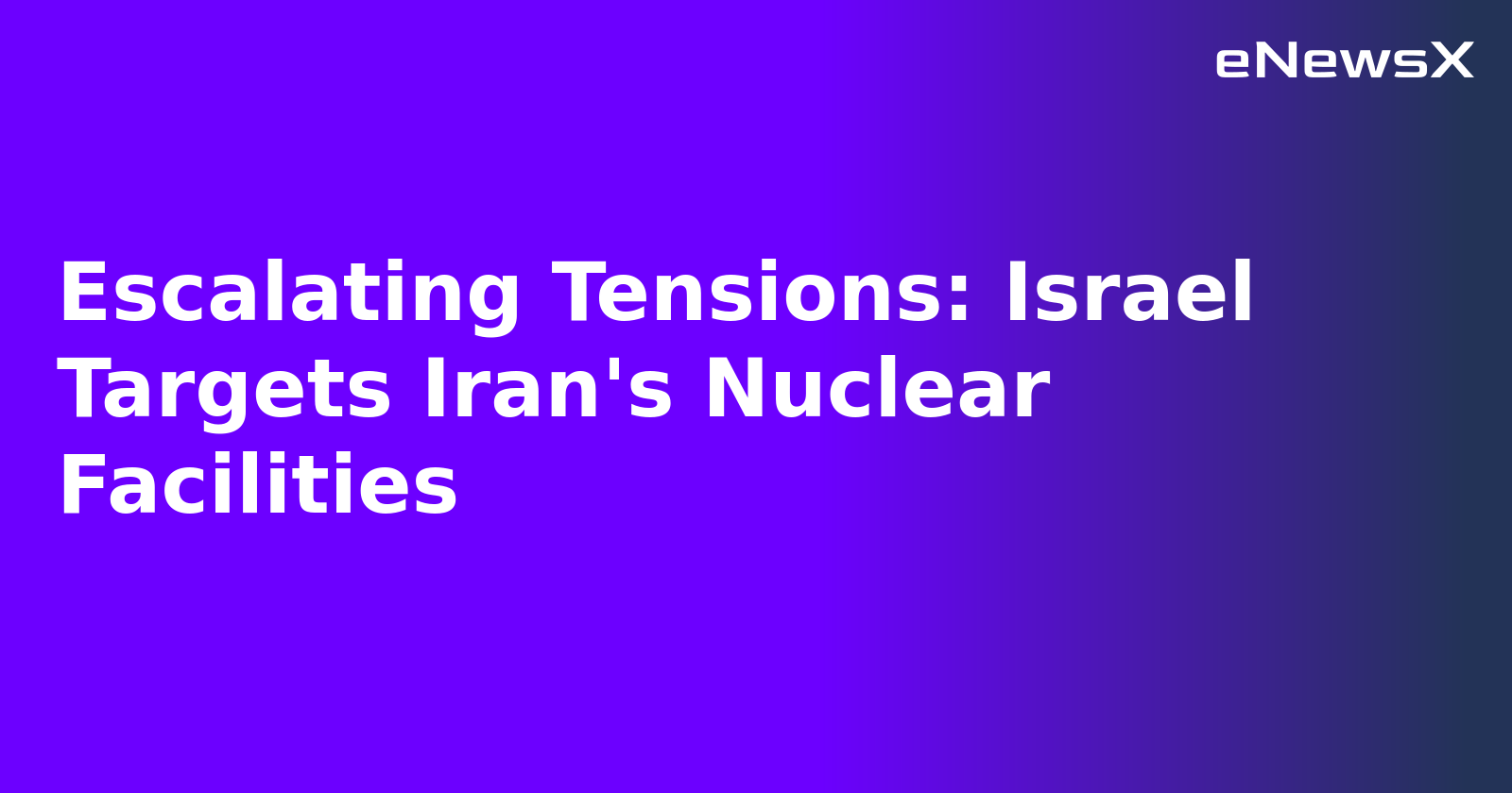 Escalating Tensions: Israel Targets Iran's Nuclear Facilities.webp
