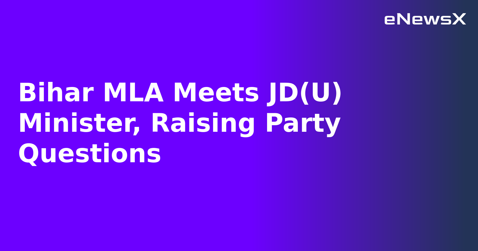 Bihar MLA Meets JD(U) Minister, Raising Party Questions.webp