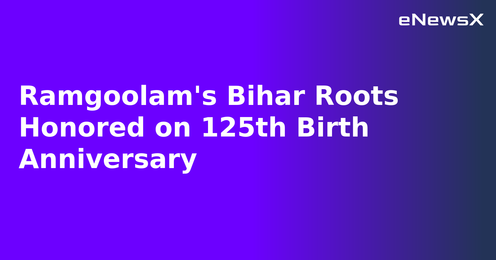 Ramgoolam's Bihar Roots Honored on 125th Birth Anniversary.webp