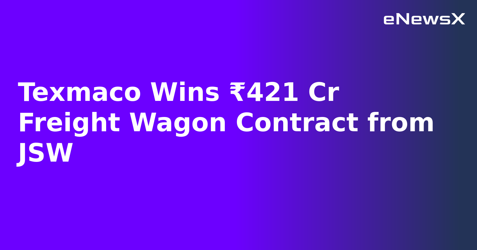 Texmaco Wins ₹421 Cr Freight Wagon Contract from JSW.webp