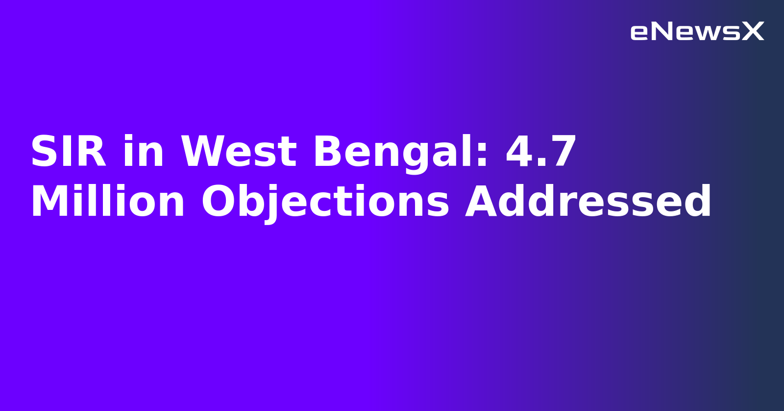 SIR in West Bengal: 4.7 Million Objections Addressed.webp